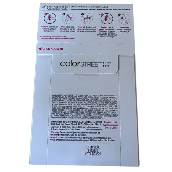 Color Street Nail Polish Strips Cran-tastic. New in sealed package. - Picture 3 of 3